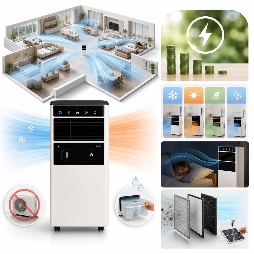 AirTower PRO™ — 3 velocidades, 4 modos, temporizador y mando
